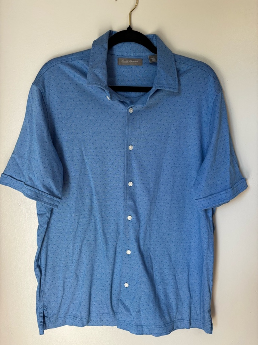 Daniel Cremieux Medium Blue Short-Sleeve Button-Down Shirt